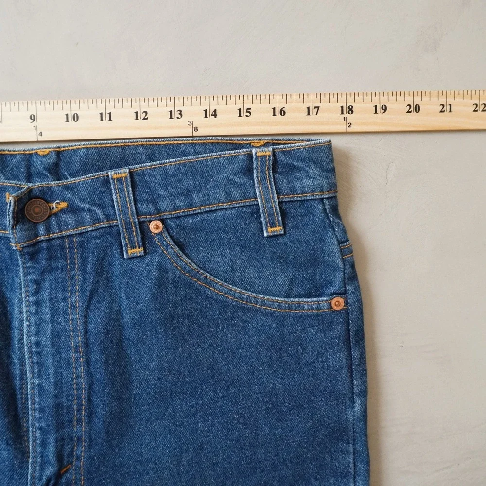 Vintage Levis 517 Jeans 35x32 Mens Blue Orange Tab Bootcut USA Made Dark